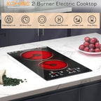 4 Burner Electric Cooktop, 24 Inch Electric Stove Top, Built-in Electric Cooktop with Sensor Touch Control, Timer & Child Lock Included, 9 Power Levels, 6000W, 220-240V Hard Wired (No Plug)