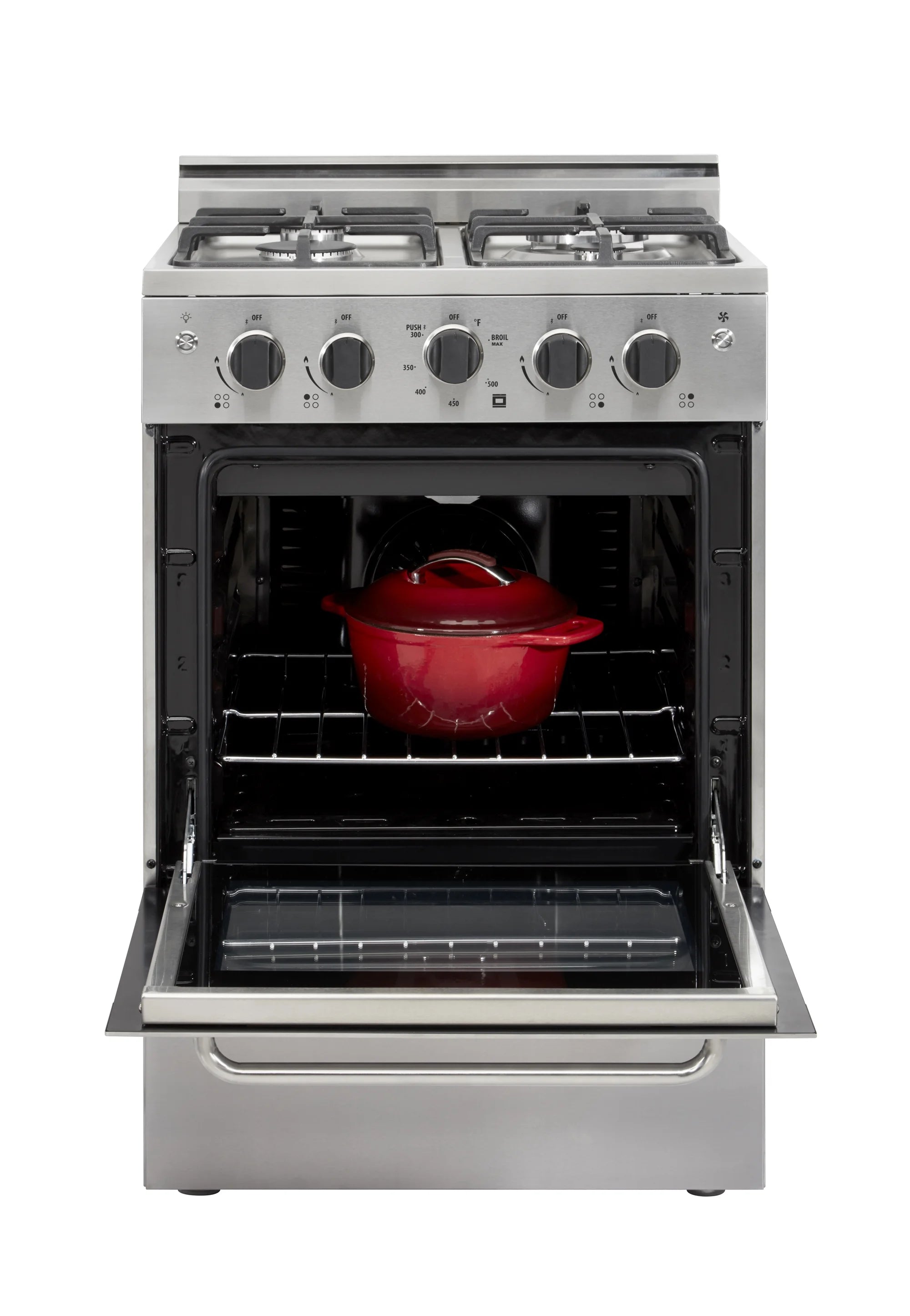 Unique Prestige 24�?2.3 cu ft Double Oven Gas Range in White