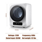 Auertech 1.6 cu ft 120 V Gray Electric Portable Clothes Dryer