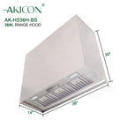 Akicon Stainless Steel Range Hood, Modern Box Kitchen Hood with Powerful Vent Motor, Wall Mount, 30��W*30��H*14D, Signal White