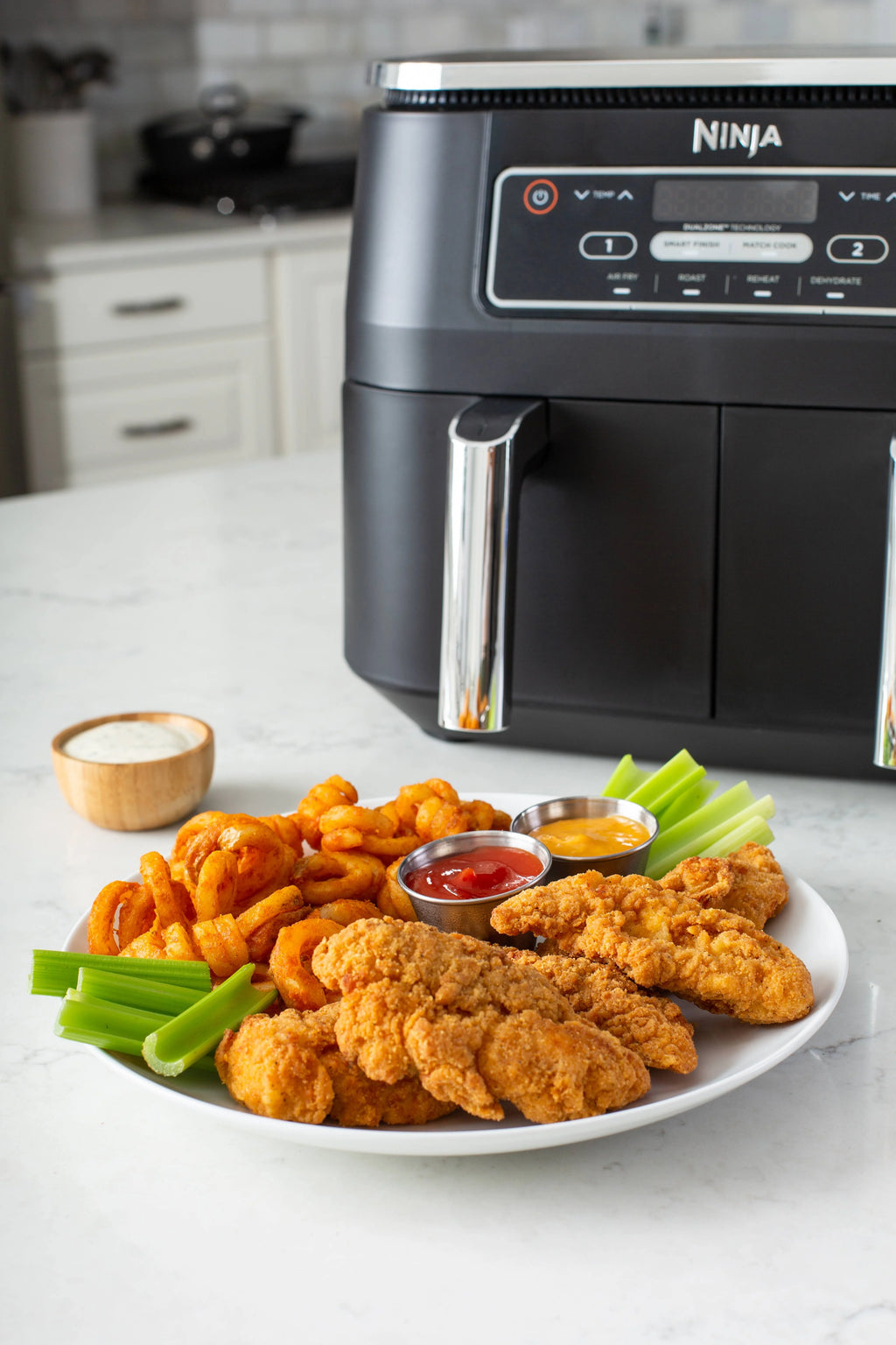 Restored Ninja? Foodi? DZ100 4in1, 8qt., 2Basket Air Fryer with DualZone? Technology (Refurbished)
