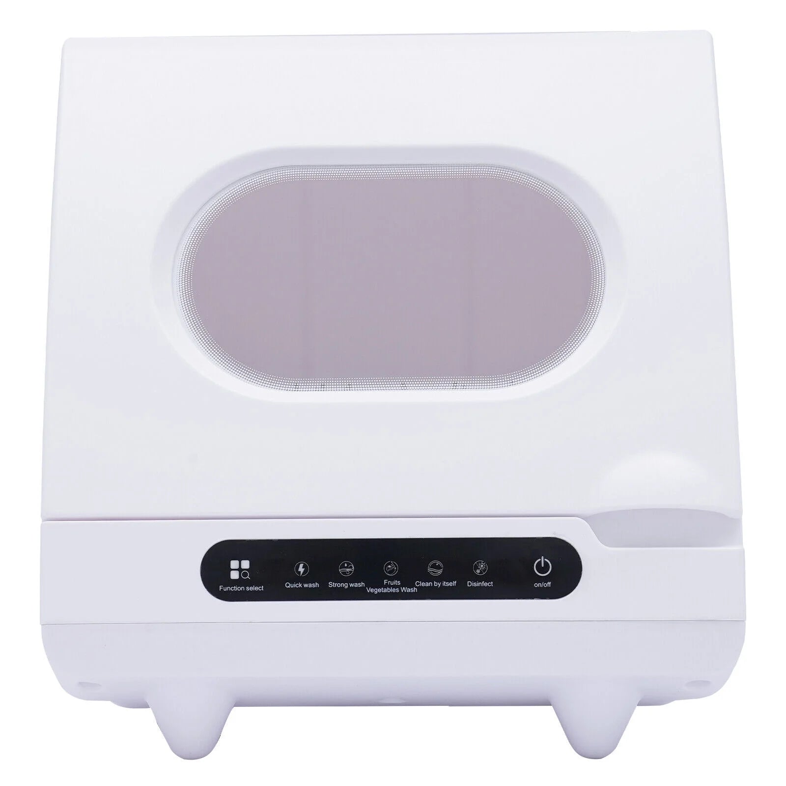 White 800W Dishwasher for Cleaning Vegetables and Fruits 15.6*15.4*16.9in Wash 6 Sets of Tableware at Once