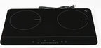 K&H 2 Burner Double Dual 24 Inch Induction ULTRA SLIM Electric Stove Top Ceramic Cooktop White 120V 1800W IN-DD18-120S