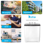 UbesGoo Compact Twin Tub Portable Mini Washing Machine 20lbs Total Washing Machine W/Drain Pump