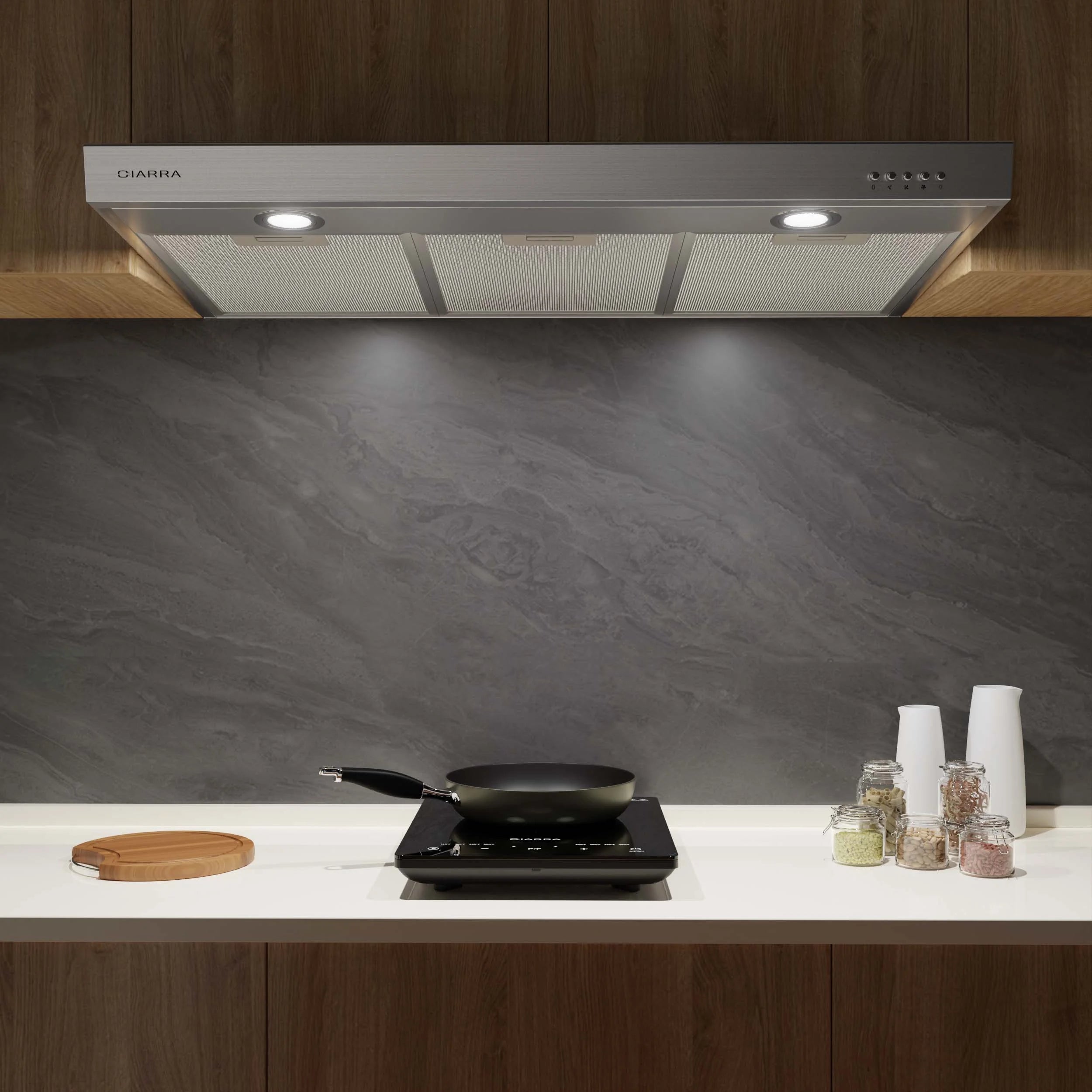 CIARRA Range Hood 30 inch Under Cabinet Ductless Ducted Convertible Slim Stove Vent Hood CAS90575