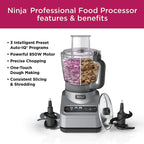 Restored Ninja Professional Plus Refurbished 9 Cup Food Processor, Silver (Refurbished)