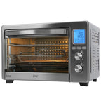 LNC  12-In-1 Large 34QT Countertop Toaster Oven Convection Rotisserie Air Fryer - 19.5" L x 15" W x 12.5" H Silver