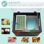 Krib B 3.5 Cu.Ft Chest Freezer with 7 Gears Temperature Adjustment, Deep Compact Freezer with a Removable Basket, Suitable for Kitchen, Garage, Basement, Black