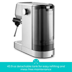 CASABREWS 3700Gense, 20 Bar Espresso Machine and Coffee Maker with Milk Frother, Silver