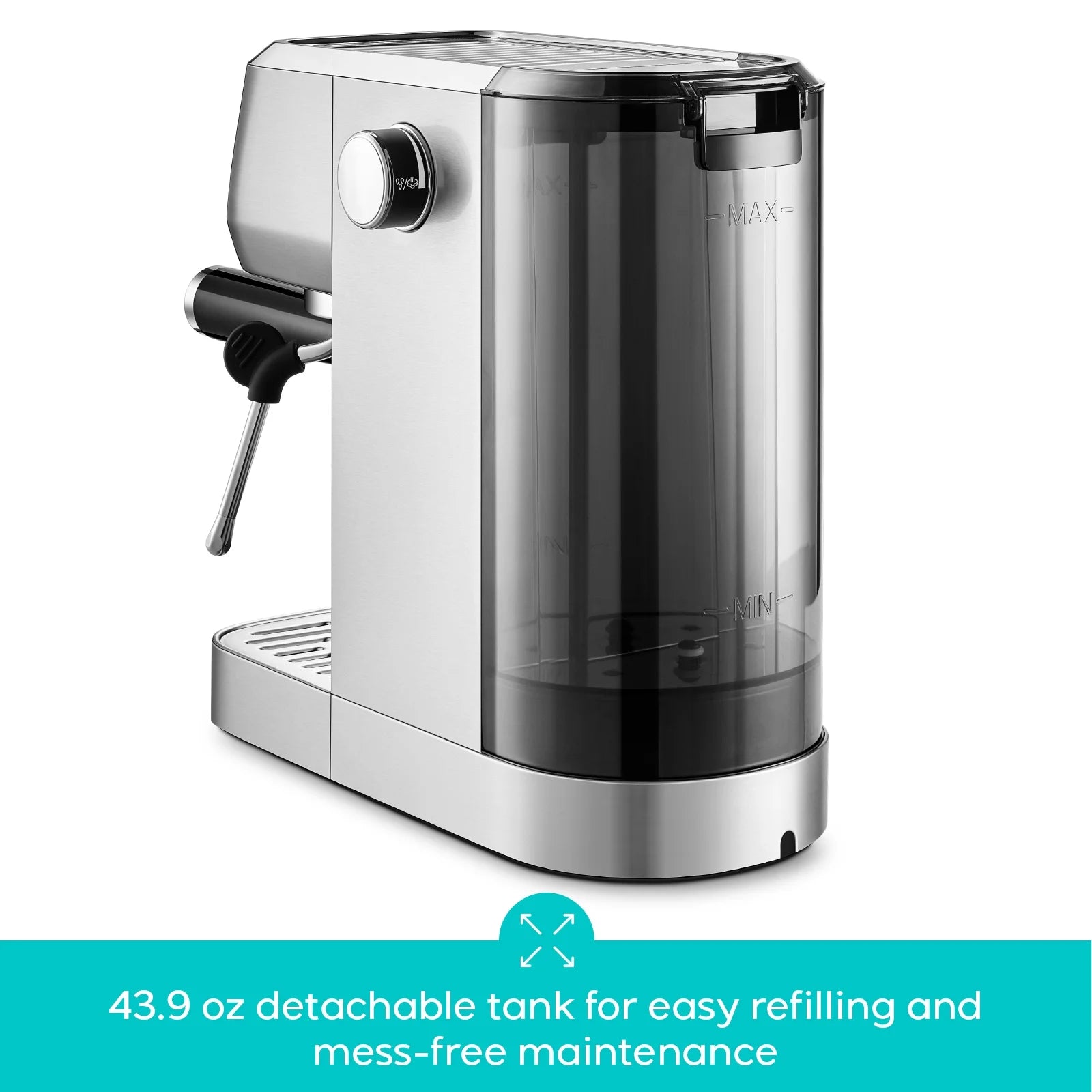 CASABREWS 3700Gense, 20 Bar Espresso Machine and Coffee Maker with Milk Frother, Silver