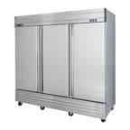 Maxx Cold V-Series 3 Door Reach-In Freezer, Bottom Mount, 81"W, 65 cu. ft. Storage Capacity, in Stainless Steel (MVF-72FDHC)