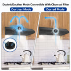 Tylza 30" 600 CFM Stainless Steel Kitchen Under Cabinet Range Hood with 2 x 2W LED Lights and 2 Replacement Charcoal Filter