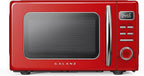 Galanz Retro Countertop Microwave Oven with Auto Cook & Reheat, Defrost, Quick Start Functions, Easy Clean with Glass Turntable, Pull Handle, .9 cu ft, Black
