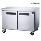 NSF 48 in. 2-Door Undercounter Freezer 13 Cu. Ft. Worktop Commercial Freezer in Stainless Steel ETL
