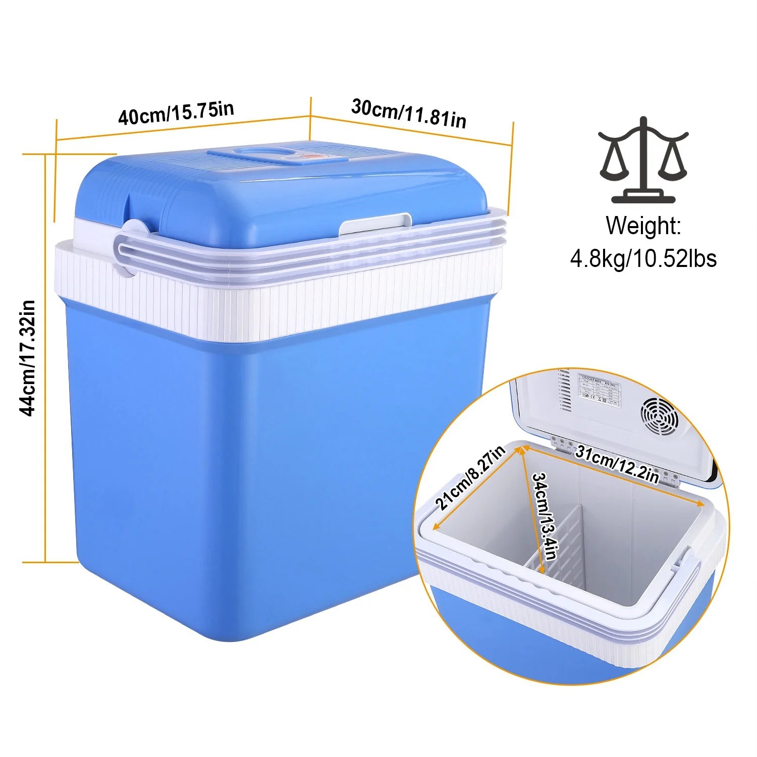 iMounTEK Portable Refrigerators, Plastic White, 15.75 x 11.81 x 17.32 inches