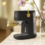 Thyme & Table Barista Mini Espresso Machine with 15-Bar Pressure and Steam Wand, Sand White