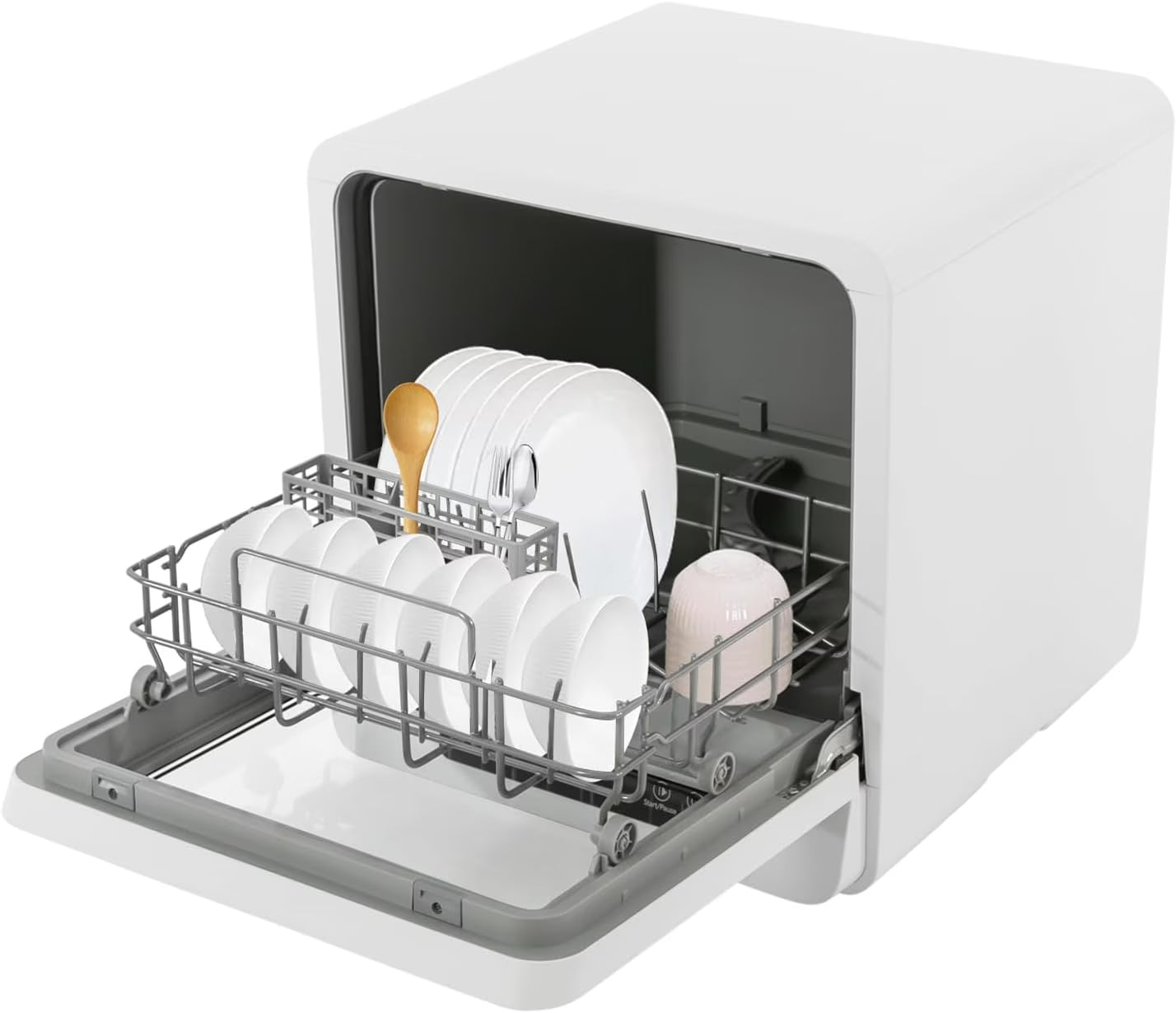 3-in-1 Countertop Dishwasher with 5 Washing Modes, Portable Mini Compact Dishwashers with Digital Control Panel, 590W, 16.14 * 16.54 * 17.09 in, ABS