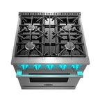 30 in. 3.5 cu. ft. Gas Range with 4 Burners in Stainless Steel