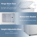 AUSEO Compact Freezer 3.5 cu ft Environmental Chest Freezer, Mini Freezer with 7 Gear Adjustable Temperature, Removable Storage Basket, Energy Saving, White