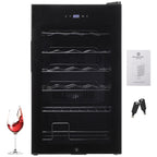 Garvee 24 Bottle Freestanding Wine Cooler Refrigerator with Glass Door for Bar, Party, Winery, Black
