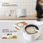 CUCKOO Rice Cooker 6 Cups Cooked with Warmer, Nonstick Pot, and Fuzzy Logic Tech in White (CR-0375FW)