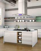 Cosmo 30 in. Ducted Island Range Hood in Stainless Steel with LED Lighting and Permanent Filters
