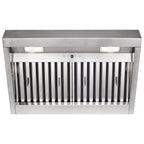 Akicon 48 Inch Range Hood Insert, Stainless Steel 8" Ducted Insert/Built-in Kitchen Vent Hood with 1200 CFM Suction, Dimmable LED Lights and Dishwasher Safe Filters, 4 Speed-Cool White