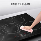 VBGK Induction Cooktop 30 inch 5 Burner Electric Hot Plate for Cooking Electric Induction Cooktop 240v, 99 Minutes Timer and Auto Shutdown Induction Burner,Child Lock