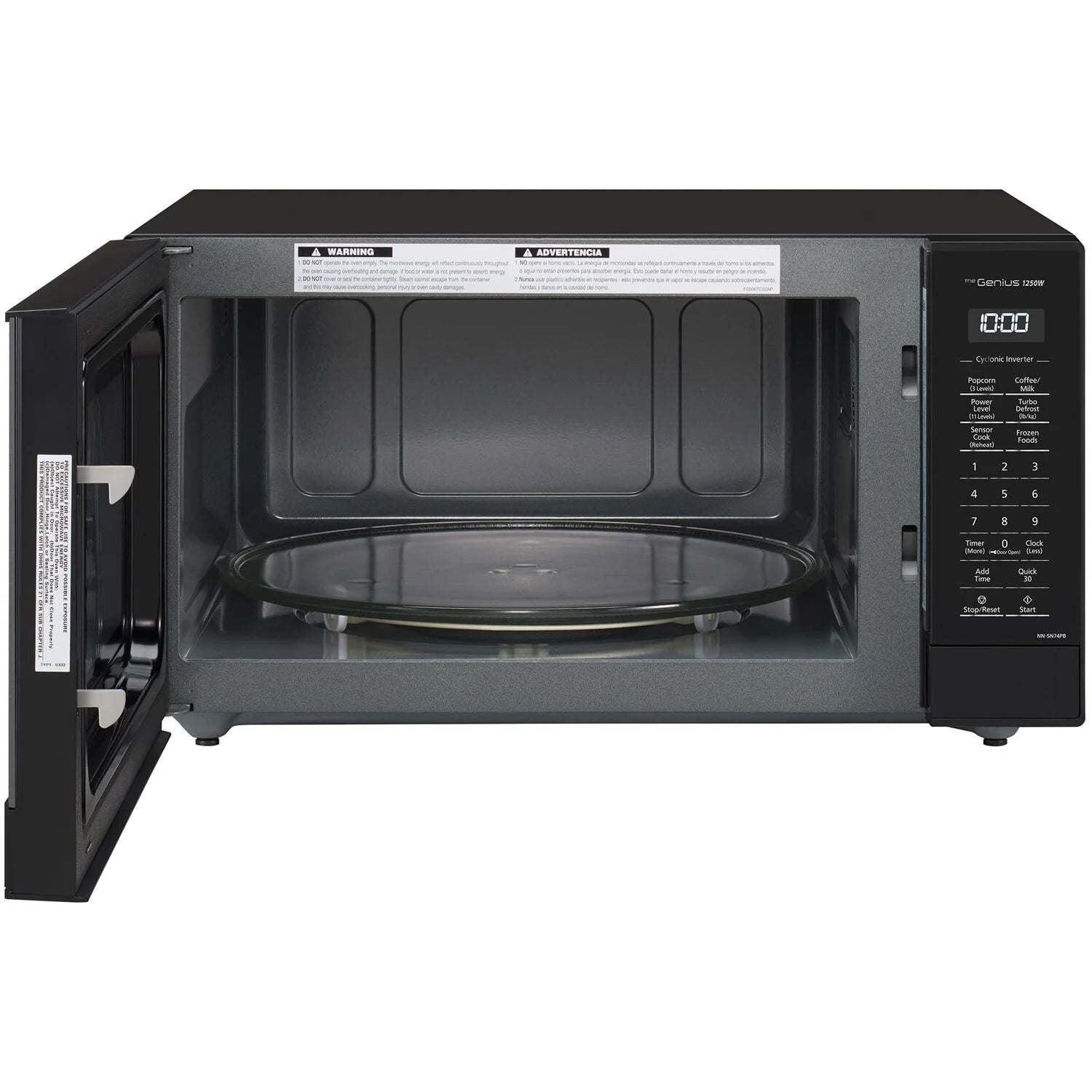 Panasonic 1.6-cu. ft. 1250W Countertop Microwave with Inverter Technology, Black NN-SN74PB