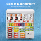 DEMULLER Chest Freezer 5.0 Cu. ft Removable Stainless Steel Basket Mini Freezer White YX-110