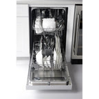 Pemberly Row 18" Stainless Steel Front Control Dishwashers in Silver