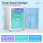 WAA 2.6 Cu.Ft Mini Fridge with Freezer, Single Door Compact Refrigerator BLACK