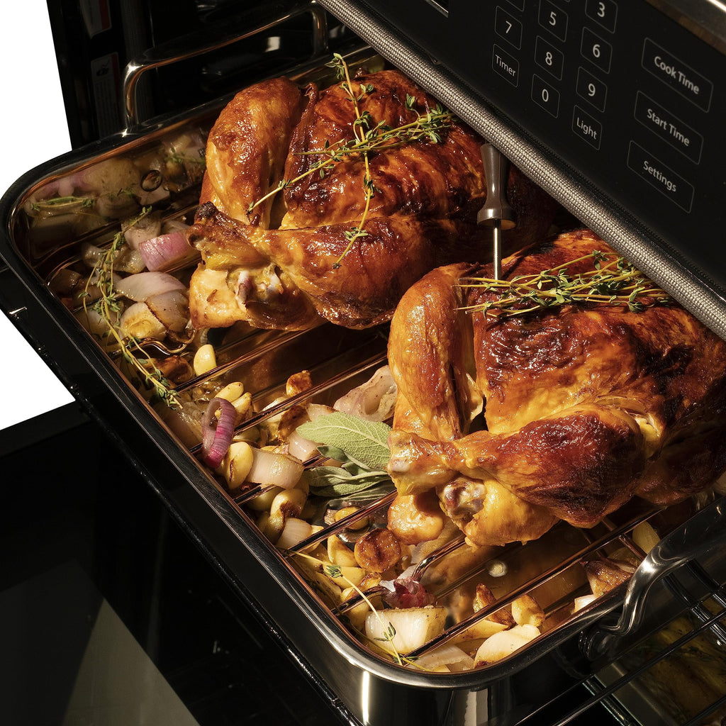 ZLINE 30" Autograph Single Wall Oven with Air Fry and Self-Clean in DuraSnow?? Stainless Steel and Gold Handle, WASSZ-30-G