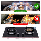 2-Burner Natural Gas Stove, Built-in Gas Cooktop Stove for Home Kitchen