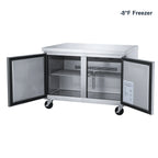 NSF 48 in. 2-Door Undercounter Freezer 13 Cu. Ft. Worktop Commercial Freezer in Stainless Steel ETL