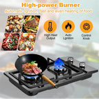 Tohu Stainless Steel Stove 3.3kW 5-Burner Closed Chassis Propane Cooktop for Outdoor/Indoor Cooking