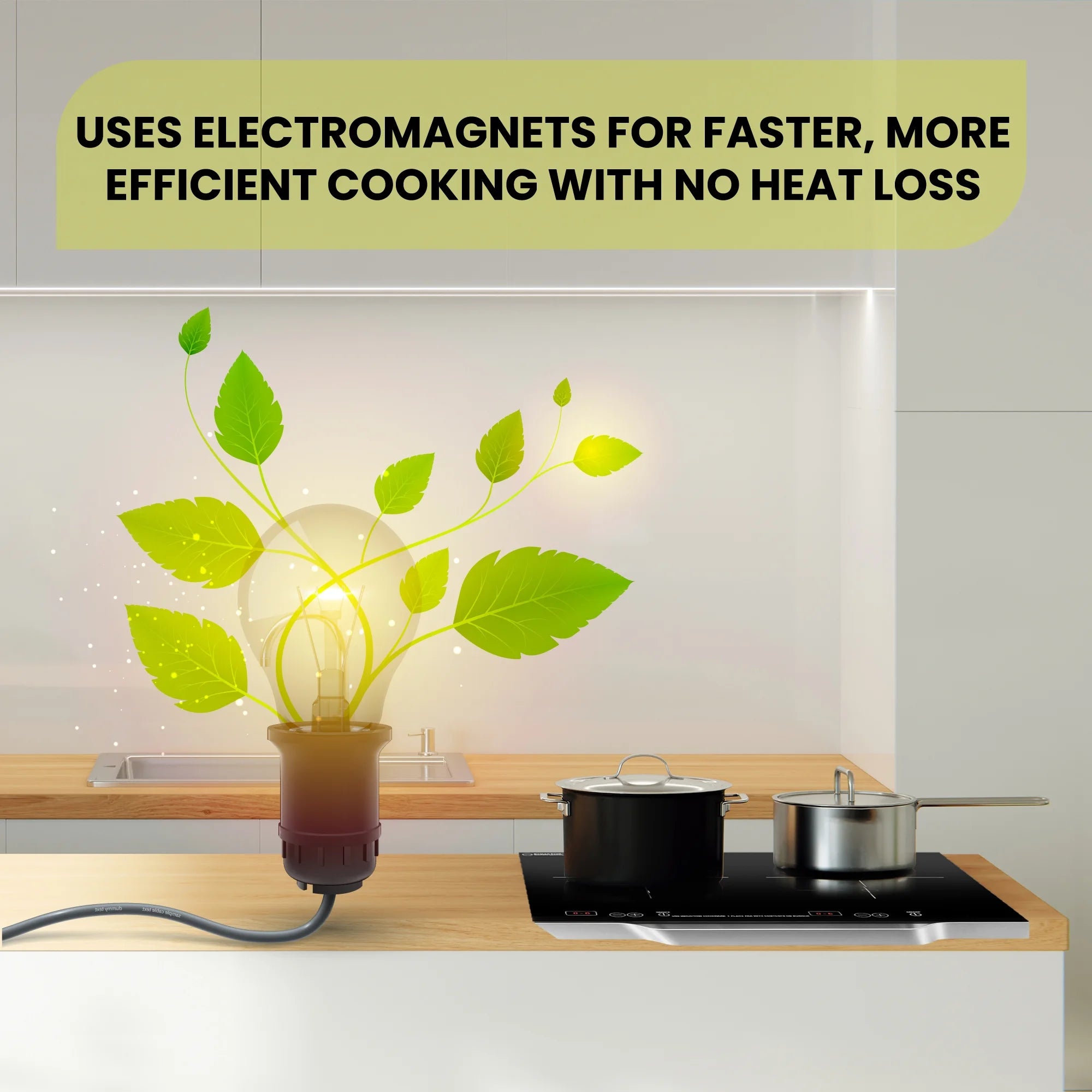 Equator 21" Portable 2-Burner Induction Cooktop LIGHT with ALUMINUM HANDLE 110V