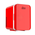6L Mini Fridge for Bedroom - Car, Office Desk & College Dorm Room - 12v Portable Cooler & Warmer for Food, Drinks, Skincare, Beauty & Makeup - AC/DC Small Refrigerator Red