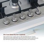 Rangaire RCG301S 30" Gas Cooktop - Stainless Steel, Sealed Burners, Cast Iron Grates, Die Cast Metal Burner Controls