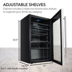 Whynter Beverage Refrigerator Stainless Steel 120 Can Capacity BR-130SB