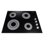 24 in. Electric Ceramic Glass Cooktop with 4 Elements Dual Zone Element