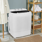 Compact Mini Twin Tub Washing Machine Portable 13lbs Laundry Washer and Dryer