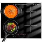 VoltCuisine Double/Dual Induction Cooktop 2 Burner, Shatter-proof Flat Glass Top, 9 Heat Settings, LED Touch Display with Child Safety Lock & Overheat Protection