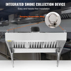 BENTISM Commercial Exhaust Hood 4ft Food Truck Hood Exhaust 201 Stainless Steel