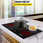 VEVOR 30'' Radiant Electric Cooktop in Black with 4 Burners