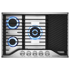 GASLAND Master Series 30 Inch Gas Cooktop with Griddle PRO GH3805SS1FC with 5 Burners, CSA certified,120V Plug-in, NG/LPG Convertible