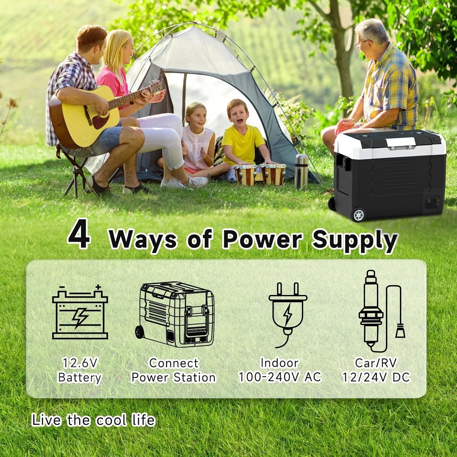 12 Volt Car Refrigerator, 37QT Portable Fridge Freezer(-4�H~68�H), Compressor Cooler 12/24V DC and 110~240 AC for Truck Van RV Camper SUV Travel Camping Road Trips