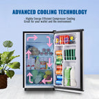 WANAI 3.2 Cu.ft Mini Refrigerator with 5 Temp Control Small Fridge Compact Size for Any Room Silver