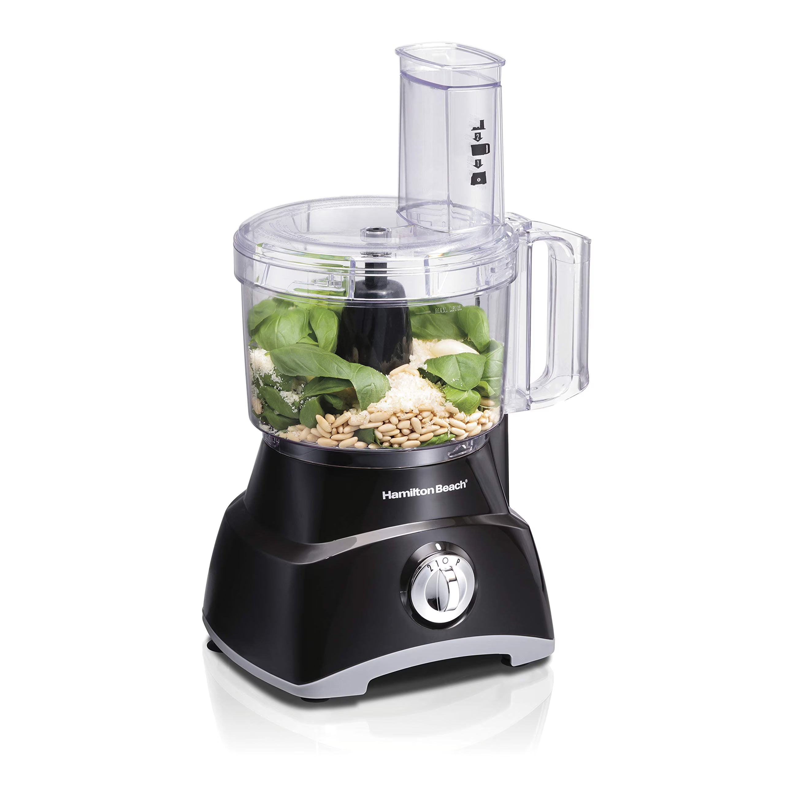 Hamilton Beach Food Processor & Vegetable Chopper for Slicing, Shredding, Mincing, and Puree, 8 Cup, Black