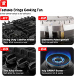 Gasland Chef  30" 5 Burners 30" Gas Cooktop, Stovetop, NG/LPG,Stainless Steel, Auto Ignition